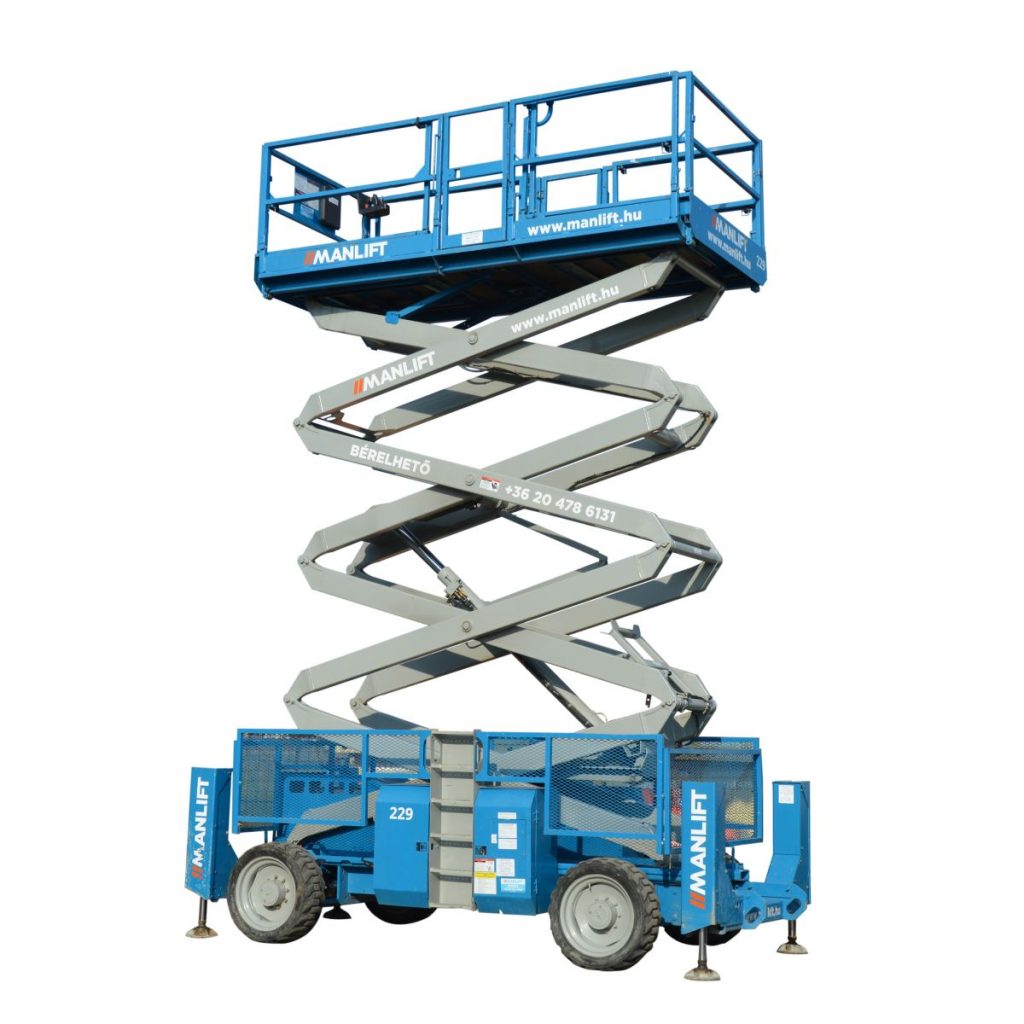 Genie GS 4390 RT (4WD, outriggers, DD) scissor lift, diesel