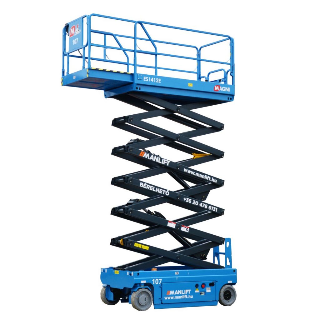 Magni ES 1412 E típusú ollós, akkumulátoros emelő