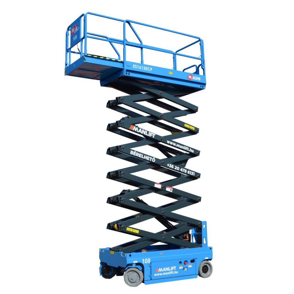 Magni ES 1612 ECP típusú ollós, akkumulátoros emelő