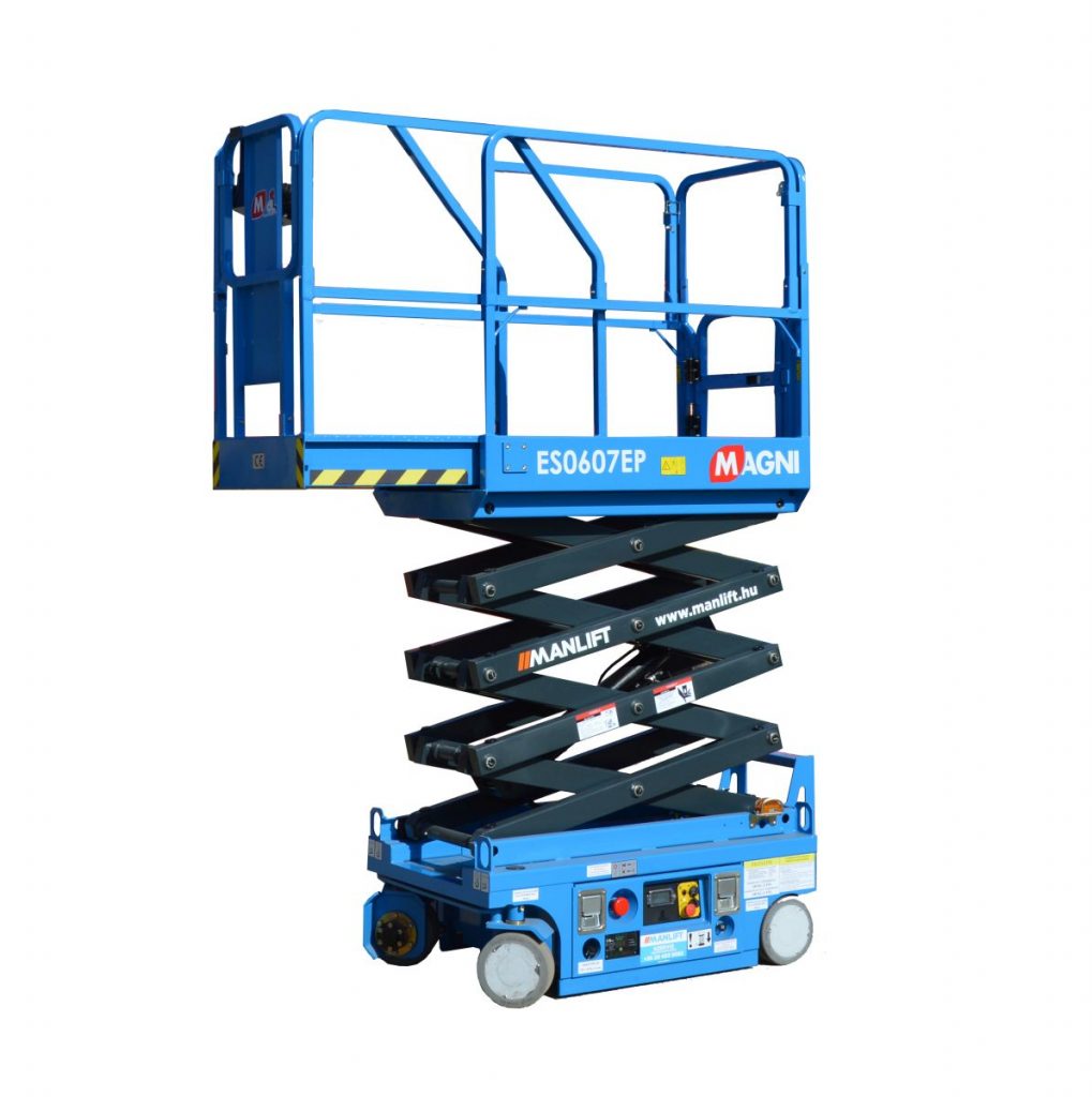 Magni ES 0607 EP típusú ollós, akkumulátoros emelő