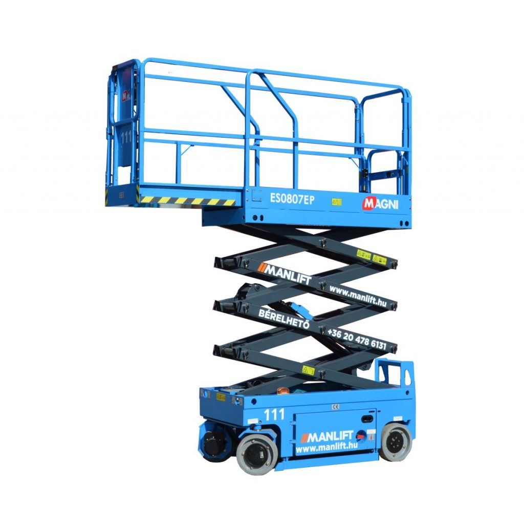 Magni ES 0807 EP típusú ollós, akkumulátoros emelő