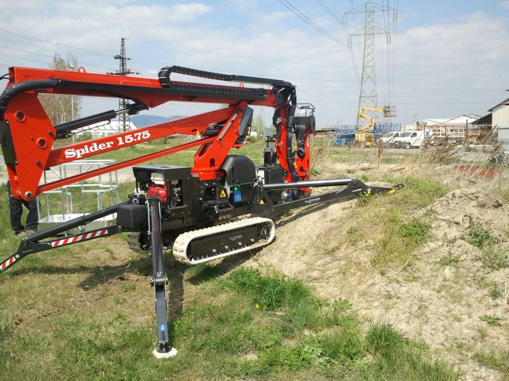 PlatformBasket Spider 15.75 PRO (HIBRID) típusú spider gumilánctalpas emelő